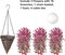 Artificial Hanging Flowers Basket for Outdoor, Fake Flowers Faux Plants Look Real for Yard Gardens Porch Patio Home (Purple+Hotpink)